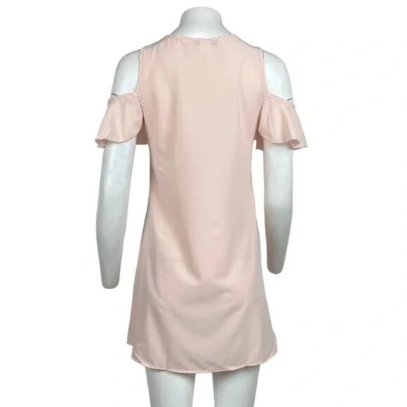 Cold Shoulder Mini Dress Pink - Picture 3 of 3